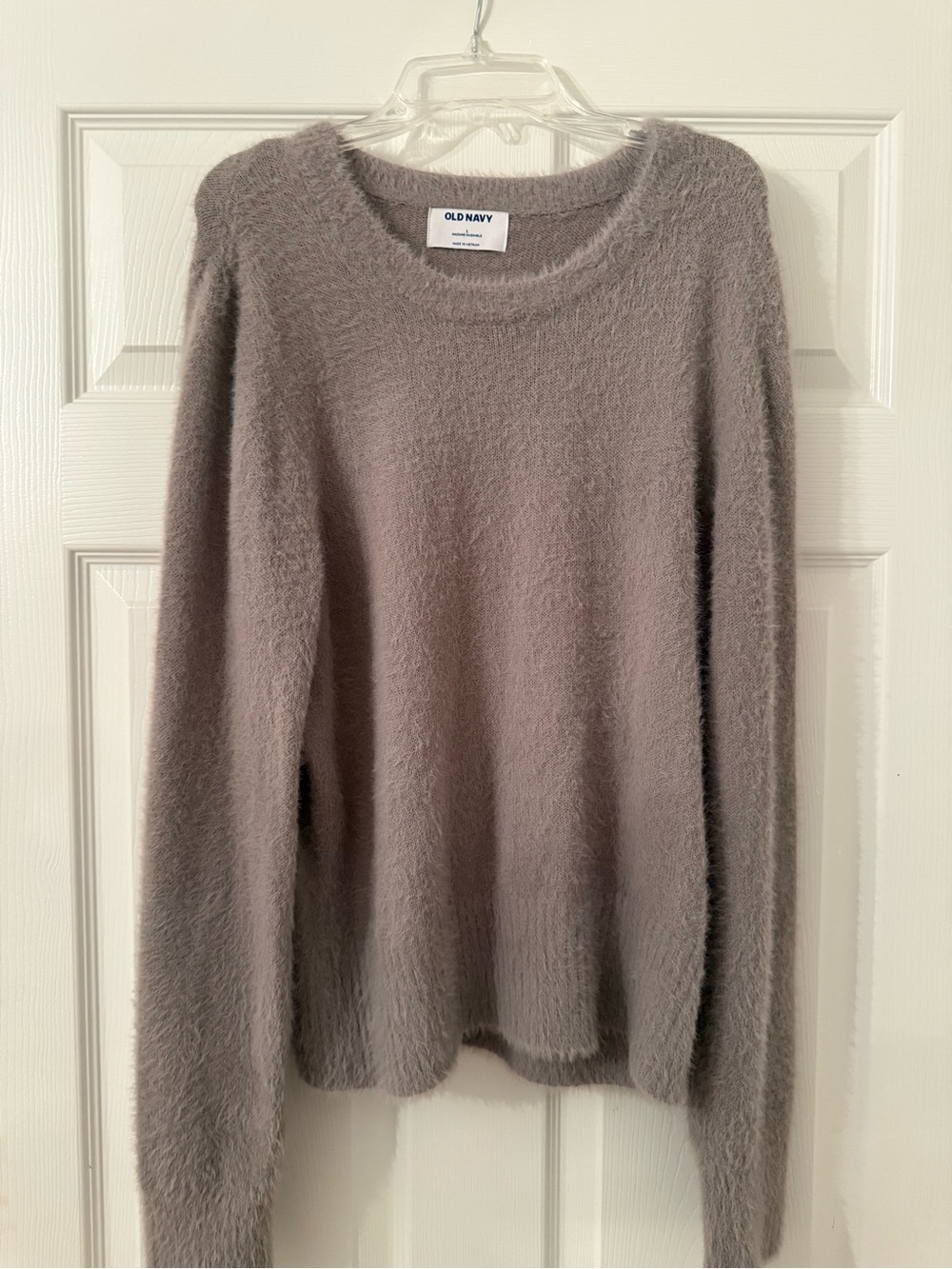 Old Navy Fuzzy Crewneck Sweater - Gray Taupe